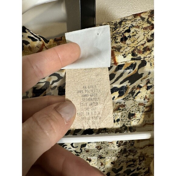 Maggie Lawrence Women Shirt Large Crop Top Long Sleeve Button Down Front Tie Vtg - Picture 5 of 8